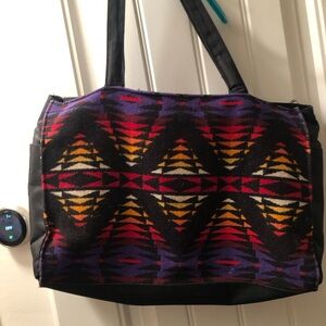 Pendleton Black and Multicolor Patterned Tote